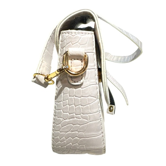 HDE Women's Saddle Shoulder Bag PU Leather Crossbody Purse - White Crocodile - Picture 2 of 13
